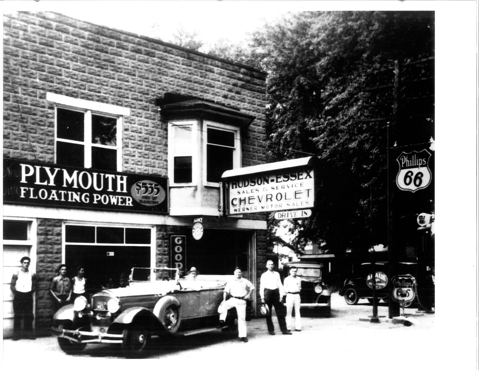 Historic New Paris, Indiana storefronts from the early 1900s