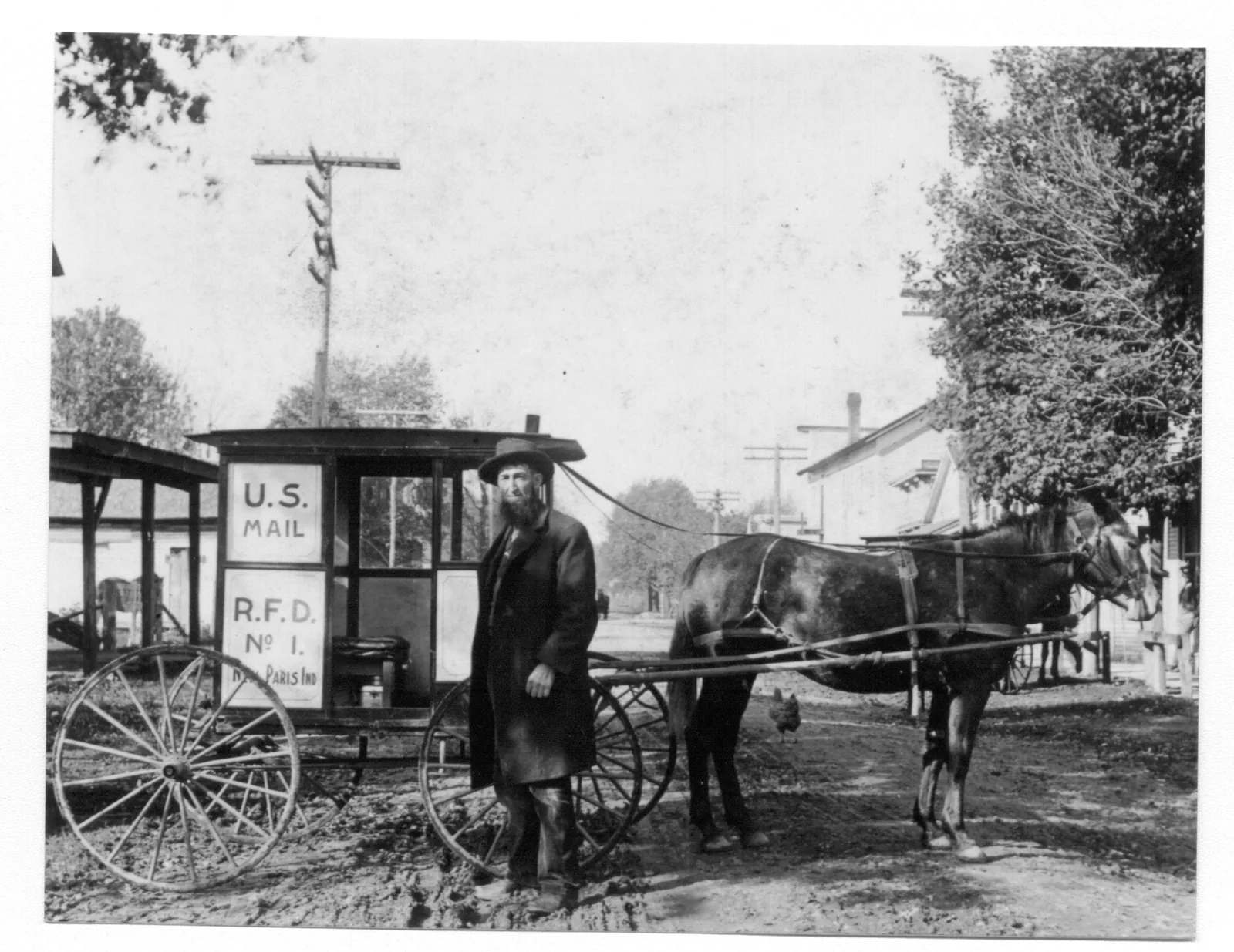 Historic photograph of downtown New Paris, Indiana